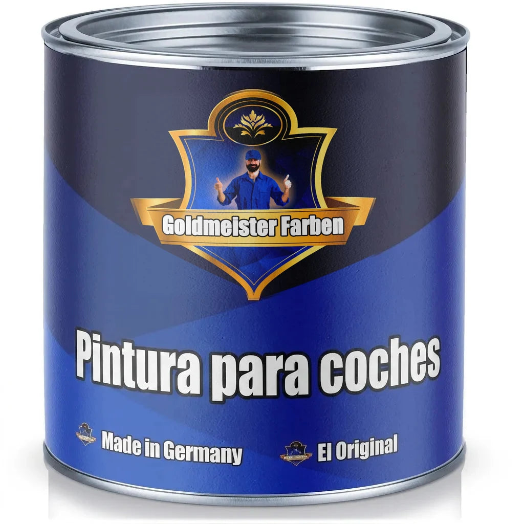 Lata de pintura azul brillante Goldmeister Farben Autolack para coches, original, fabricado en Alemania.