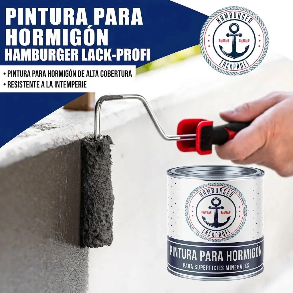 Pintura para hormigón set todo incluido (X500) incl. accesorios XXL - Hamburger Lack-Profi
