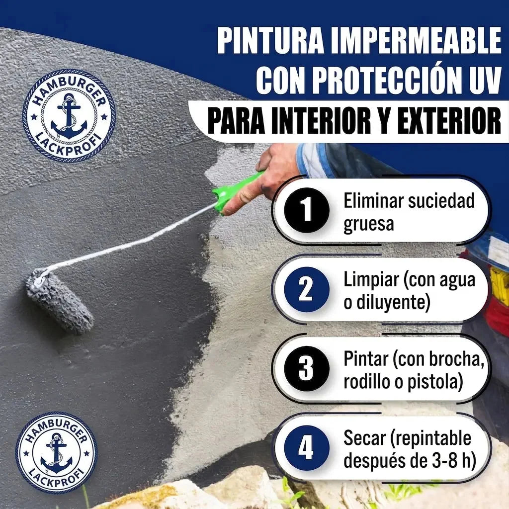 Pintura para hormigón set todo incluido (X500) incl. accesorios XXL - Hamburger Lack-Profi