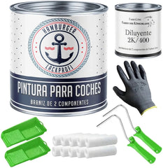 Pintura con rodillo y diluyente