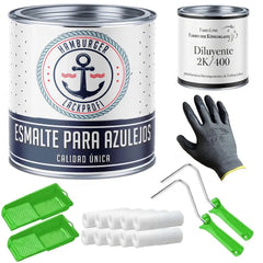 Pintura con rodillo y diluyente