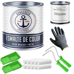 Pintura con rodillo y diluyente