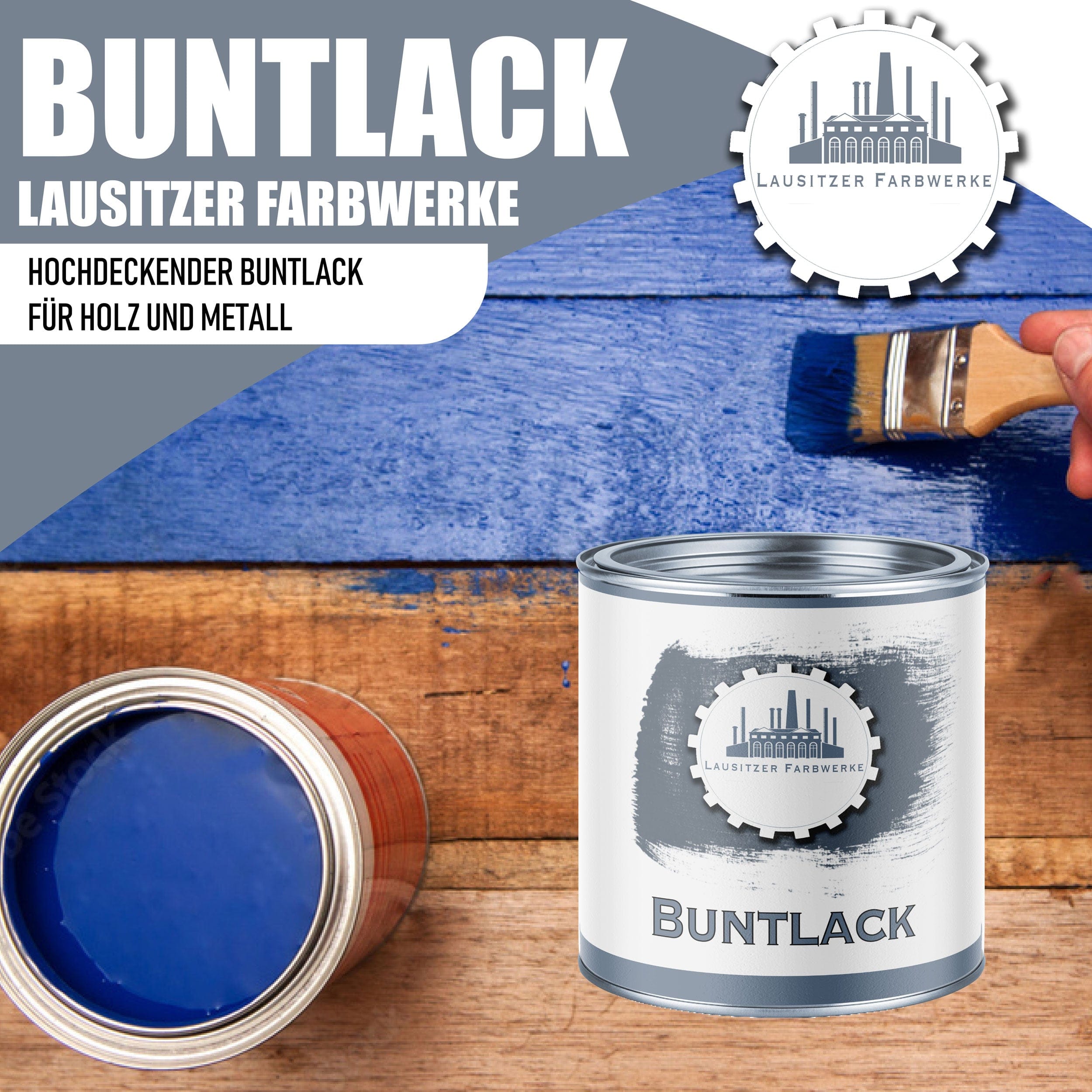 Lausitzer Farbwerke Lacke & Beschichtungen Lausitzer Farbwerke Buntlack mit Lackierset (X300) & Verdünnung (1 L) - 30% Sparangebot