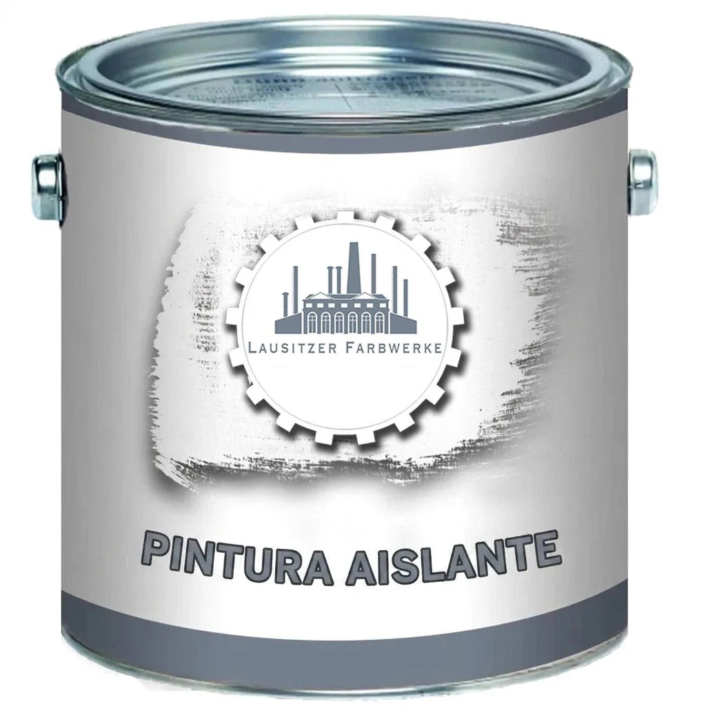 Bote de pintura aislante blanca de la marca Lausitzer Farbwerke.