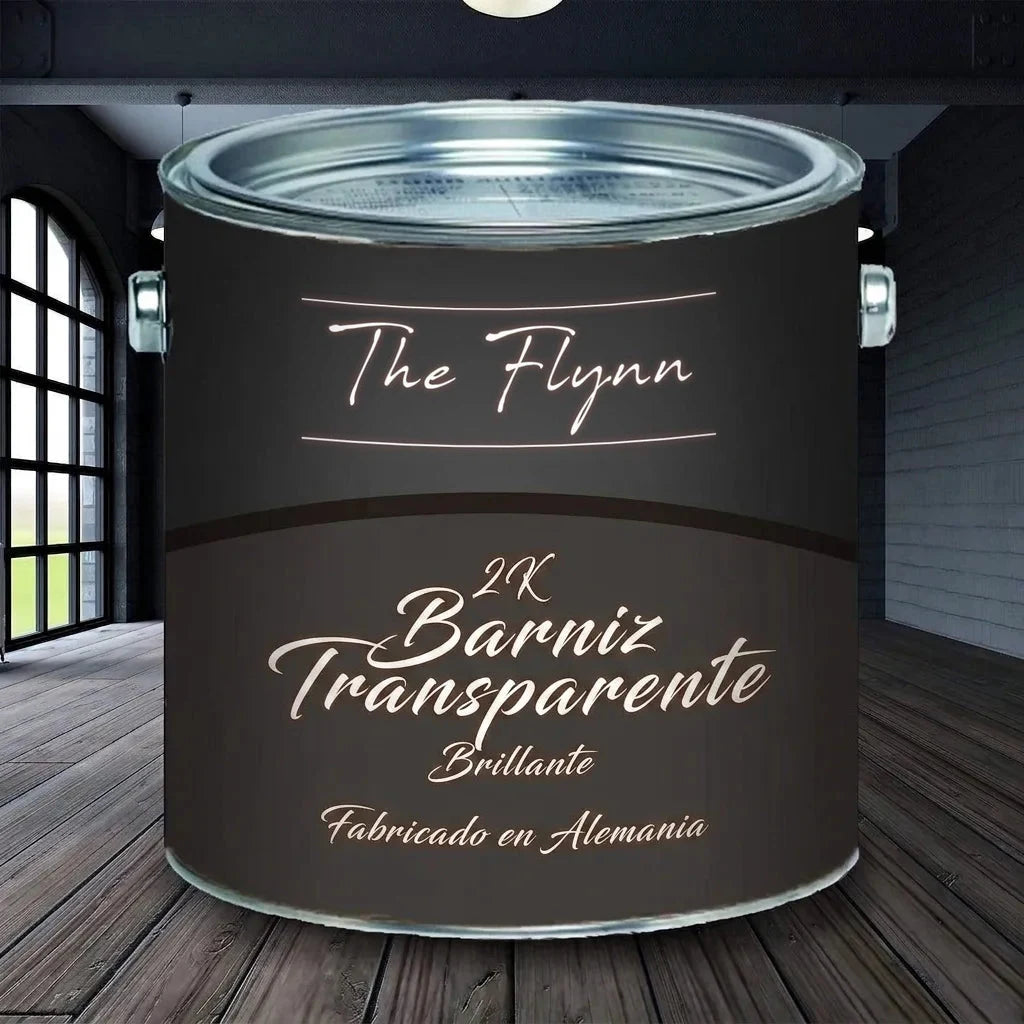 Bote de pintura The Flynn 2K Klarlack Glänzend (laca transparente brillante) fabricado en Alemania.